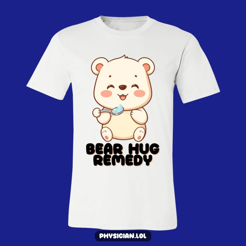Funny Bear Medicine T-Shirt: Beaming Bear's Graceful Spoonful Funny Gift