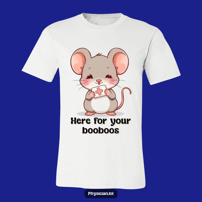 Funny Shy Mouse Helping T-Shirt: Wear Compassion & Humor