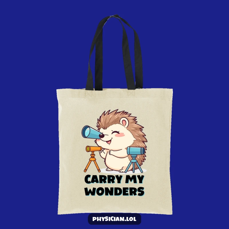 Funny Hedgehog Tote Bag - Hilarious & Practical Gift for Stargazers
