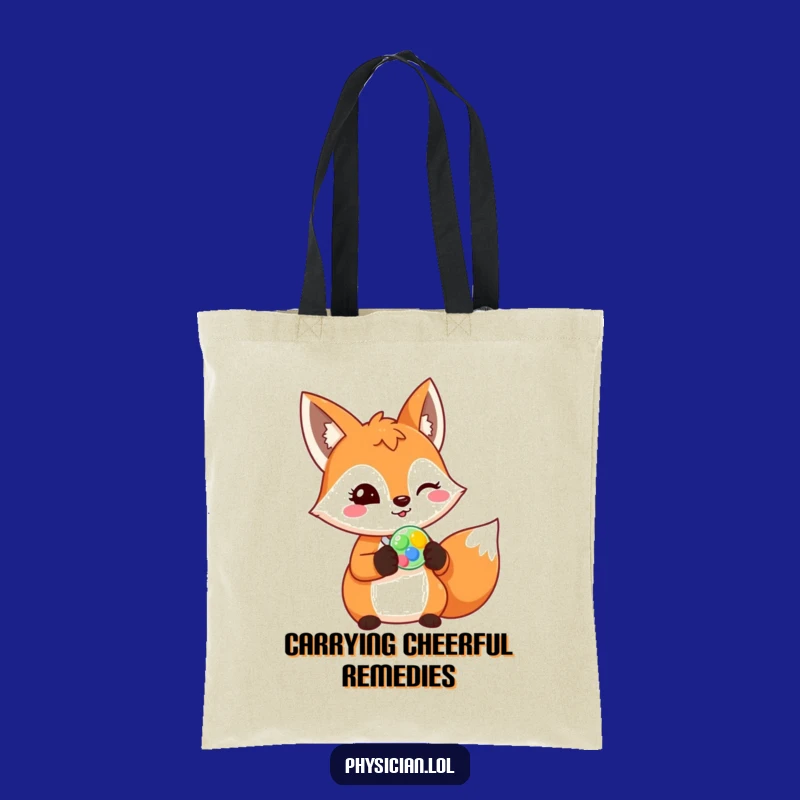 Funny Fox Doctor Tote Bag: Carry Your Wellness with a Foxy Physician, Practical Funny Gift