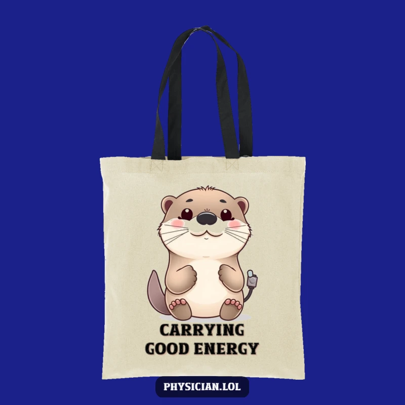 Funny Otter Health Tote Bag: Carry Cheer & Good Vibes Gift