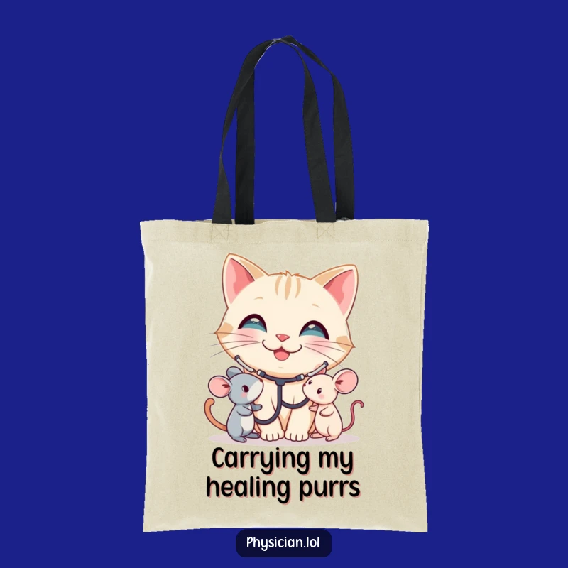 Funny Cat Doctor Tote Bag: Carry Your Compassion, A Chic & Humorous Gift!
