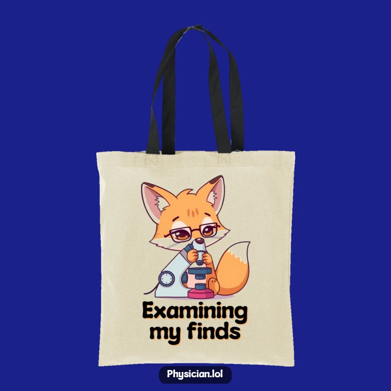 Funny Fox Science Tote Bag: Determined Explorer, Your New Favorite Funny Gift