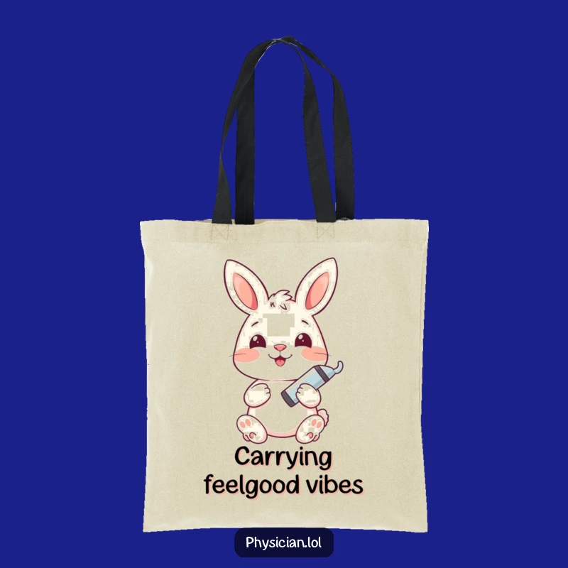 Funny Bunny Shot Ready Tote Bag: Carry Care with Humor