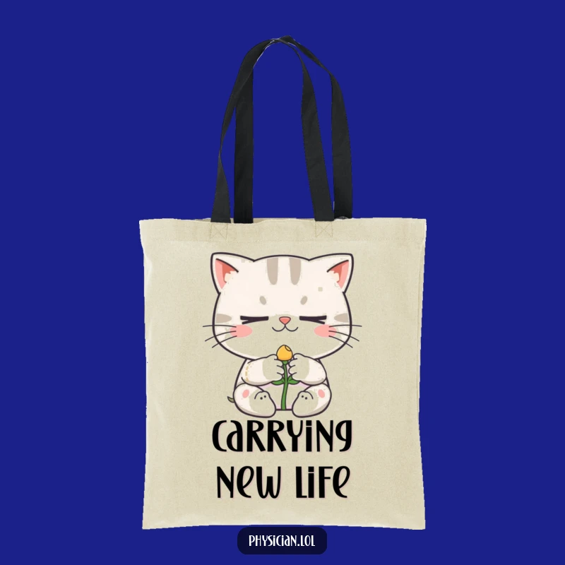 Funny Cat Bandaging Sprout Tote Bag - Hilarious Accessory for Gardeners!