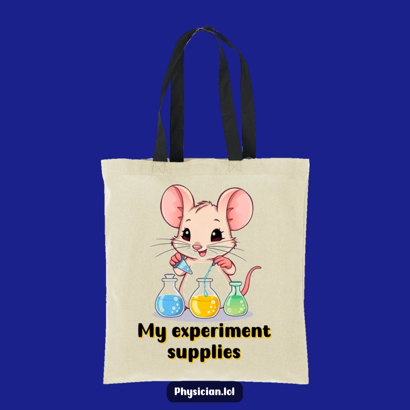 Funny Mouse Lab Tote Bag: Mischievous Mouse Carry-All Funny Gift
