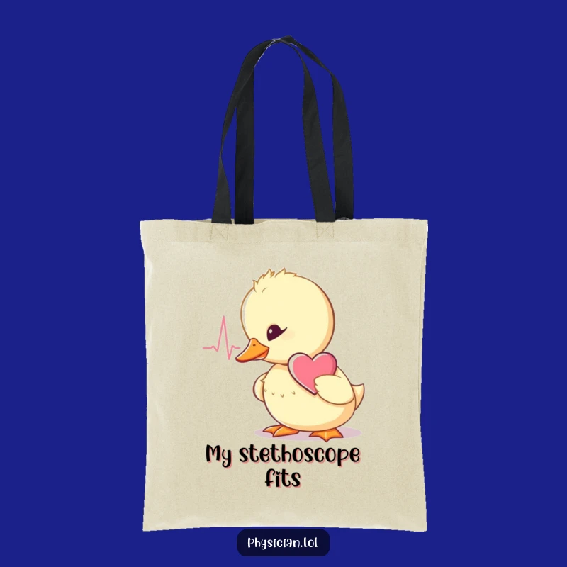 Funny Duckling Doctor Tote Bag - Chic Accessory for Heartbeat Humor